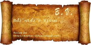 Bástár Vitus névjegykártya